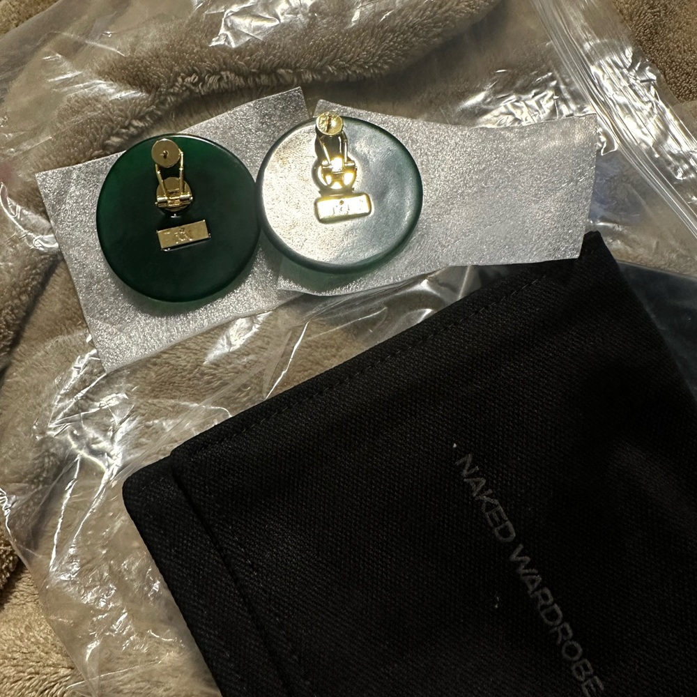 Naked Wardrobe Resin Round Earrings - Picture 4 of 5